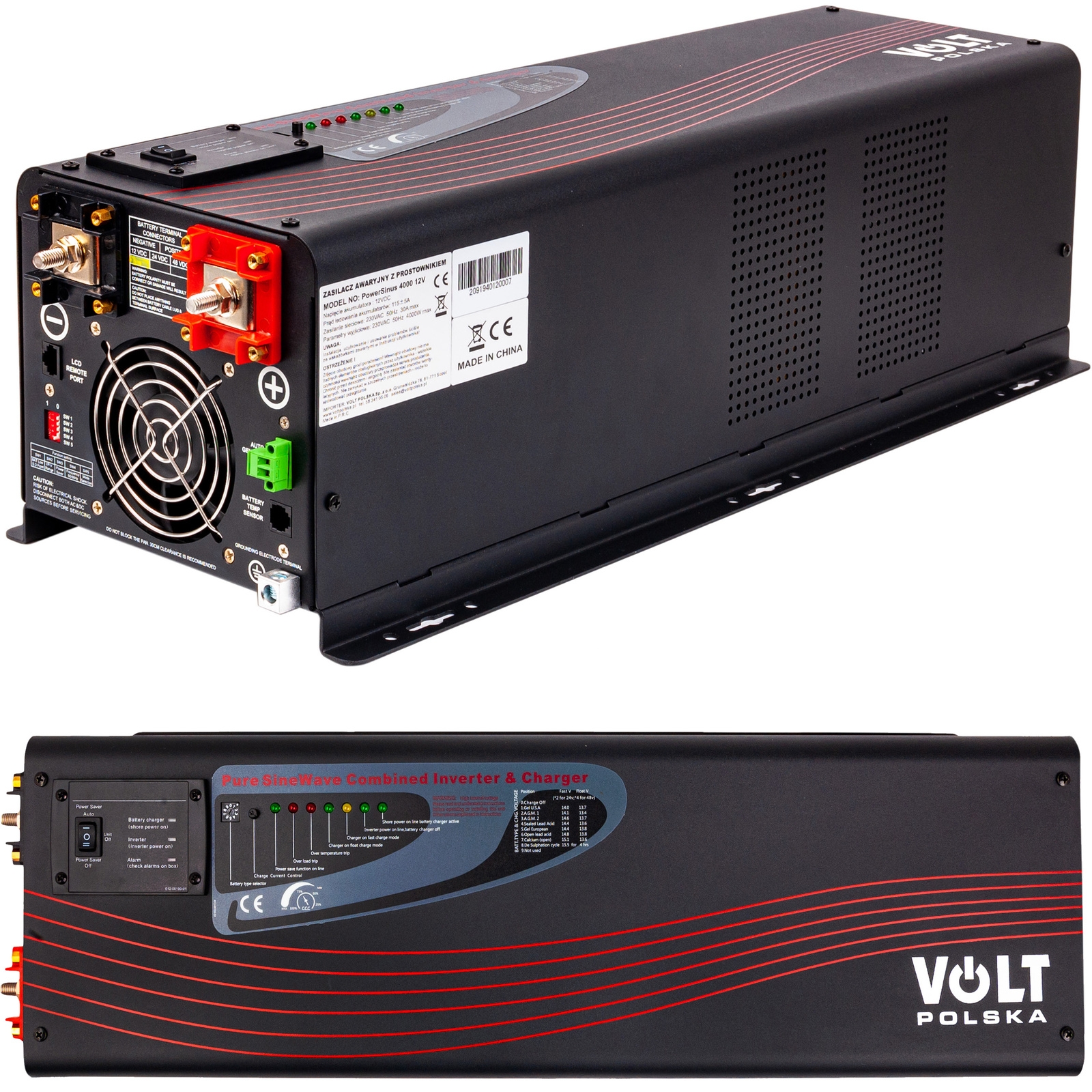 Image of Przetwornica UPS Powersinus-4000W/12000W (12V/230V/4000W-12000W) VOLT POLSKA