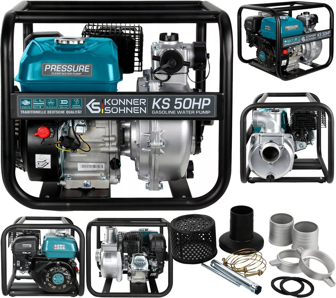 Image of Pompa spalinowa do wody czystej wysokociśnieniowa KS50HP 7 kM 500l /min Konner&Sohnen KS