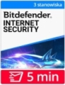 Bitdefender Internet Security 2026 (3 stanowiska, odnowienie na 36 miesięcy) – dostawa w 5 MIN za 0 zł.
