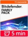 Bitdefender Family Pack 2026 (15 stanowisk, 12 miesięcy) – dostawa w 5 MIN za 0 zł.
