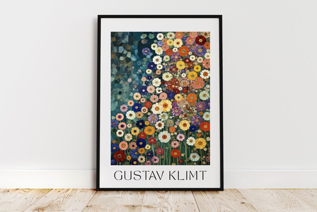 Image of Pakamera PLAKAT Gustav Klimt, łąka kwiatowa obraz