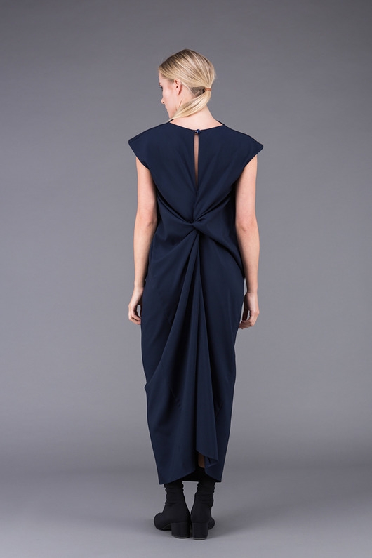 Image of Pakamera Navy mary back knot dressi