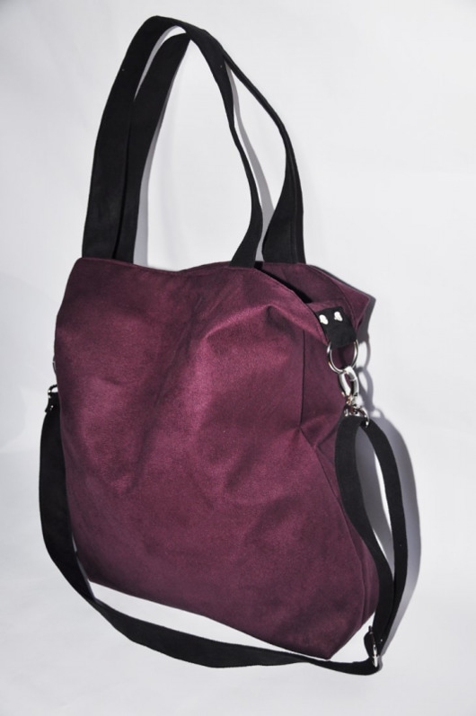 Image of TORBA HOBO XXL - oberżyna, czarny