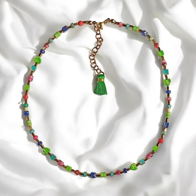 Image of Pakamera Choker wakacyjny : jaspis cesarski : multicolor II