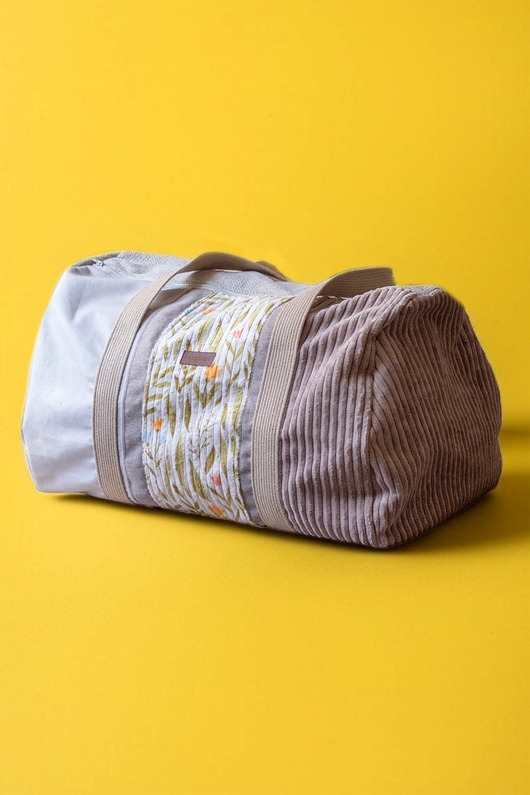 Image of Pakamera Sztruksowa torba podróżna patchwork