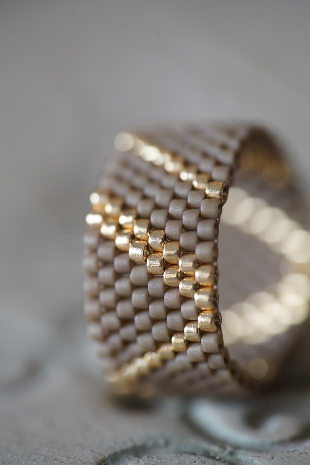 Image of Pakamera Pierścionek Beadingowy GoldenNatural