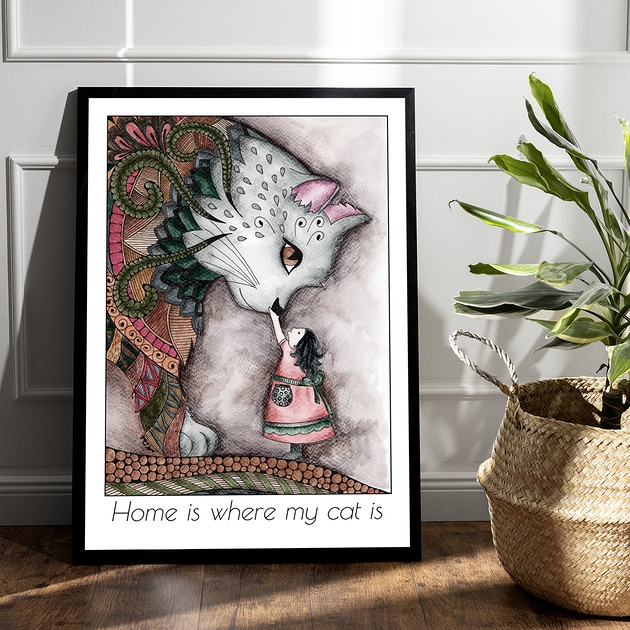Image of Pakamera Plakat z kotem- spotkanie