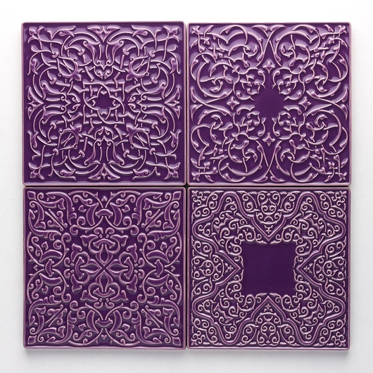 Image of Pakamera Kafle XL cztery ornamenty fioletowe