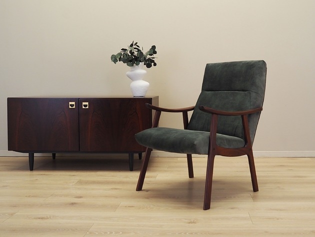 Image of Pakamera Fotel tekowy, duński design, lata 70, produkcja: Dania