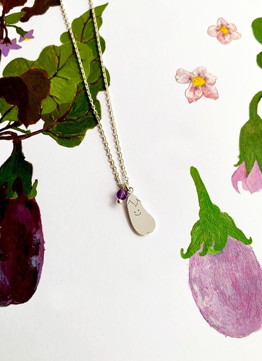 Image of Pakamera Bakłażan- Happy Aubergine- Naszyjnik