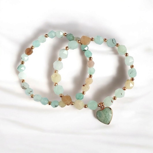 Image of Pakamera KOMPLET bransoletek : SPRING collection: jadeit i amazonit