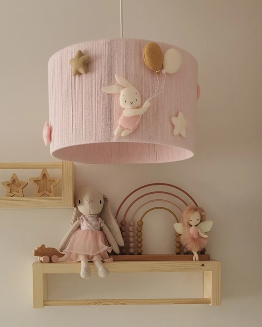 Image of Pakamera Lampa w króliczki do pokoju dziewczynki