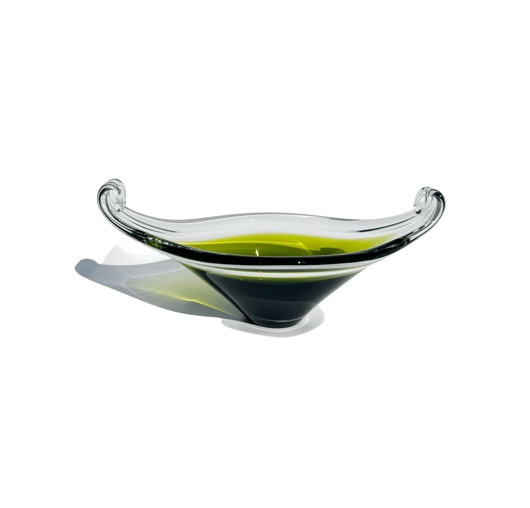 Image of Pakamera Szklana patera w kolorze limonki