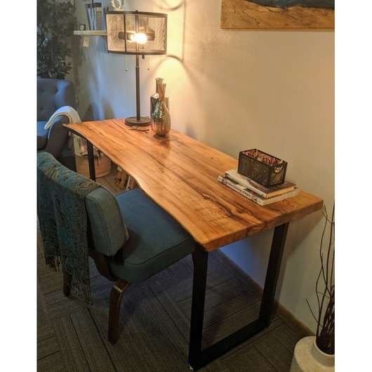 Image of Pakamera Biurko Drewniane Live Edge Loft Industrialne Lite Drewno MONOLIT
