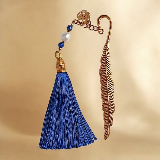 Image of Pakamera Zakładka PREMIUM : lapis lazuli, perła : GRANATOWA