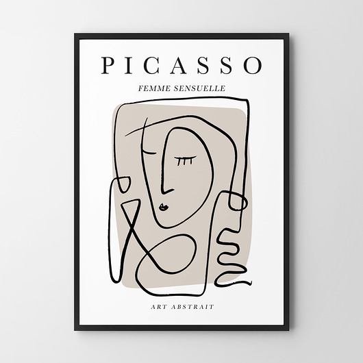 Image of Pakamera Plakat W stylu Picasso Twarz Kobiety