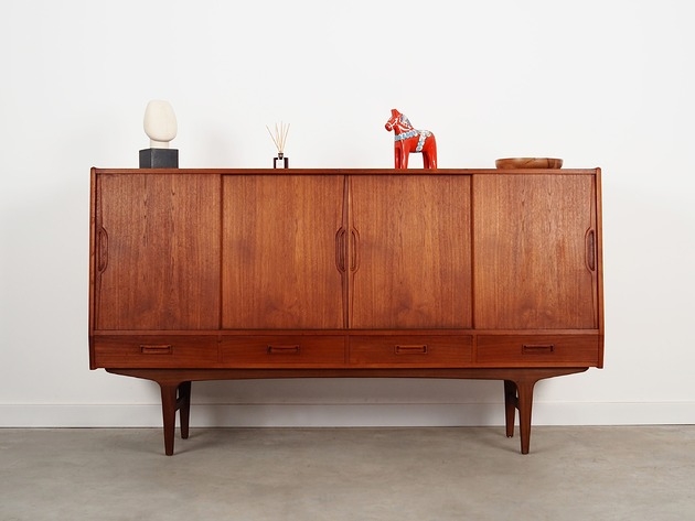 Image of Highboard tekowy, duński design, lata 70, produkcja: B