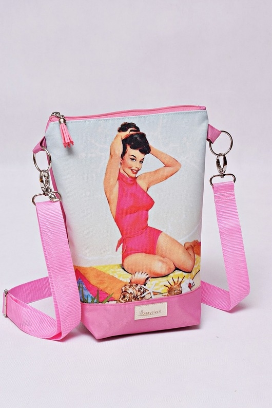 Image of Pakamera Torebka listonoszka damska torba mała torebka przez ramię pin up