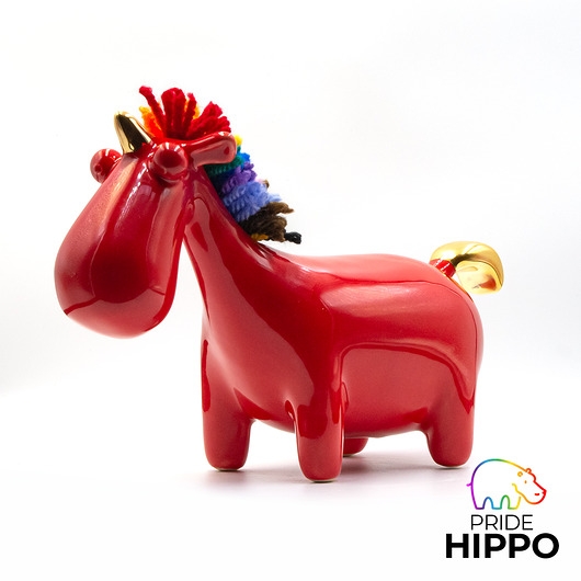 Image of Pakamera Jednorożec tęczowy pride ceramiczny czerwony