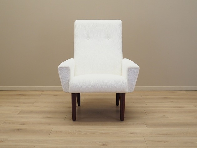 Image of Pakamera Fotel biały, duński design, lata 70, produkcja: Dania