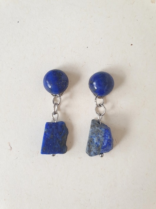 Image of Pakamera Kolczyki RAW lapis lazuli