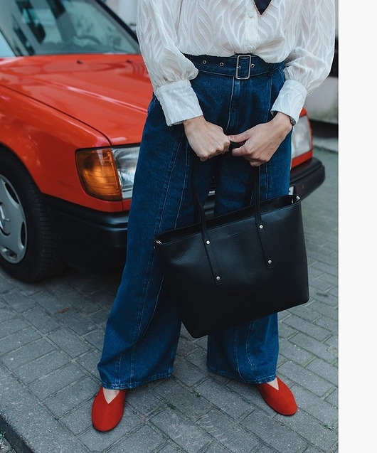 Image of Pakamera Duża torba damska czarna shopper Allora Be Unique