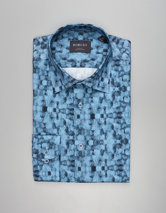 Image of Pakamera Koszula calimera 00542 długi rękaw granatowy slim fit