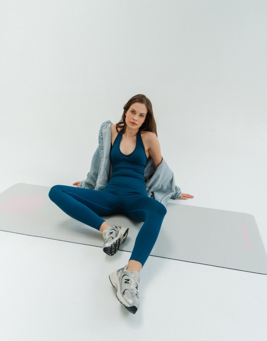 Image of Pakamera Legginsy modelujące do jogi, fitness, pilates MALIBU EVENINGS - blue