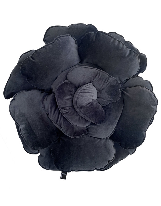 Image of Poduszka dekoracyjna kwiat Roxanne velvet czarna