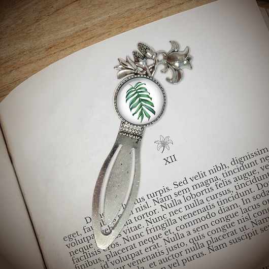 Image of Pakamera Zakładka do książki - Liść, monstera - lilia