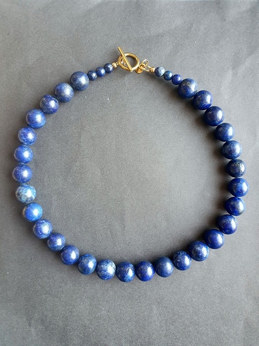 Image of Pakamera Naszyjnik choker ROOTS lapis lazuli kule 12 mm