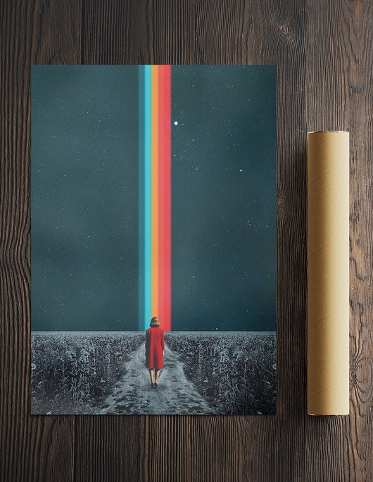 Image of Pakamera Plakat motywacyjny - Idź swoją drogą - Kolaż minimalistyczny