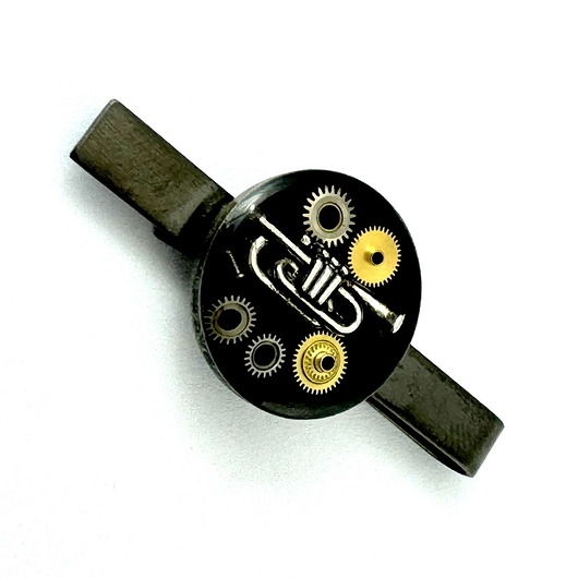 Image of Pakamera SPINKA DO KRAWATA - dla muzyka - trąbka (black) handmade