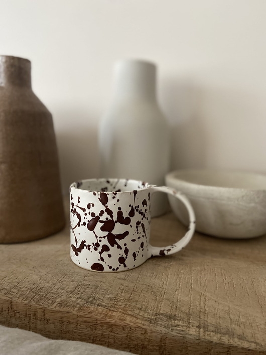 Image of Pakamera Kubek z uchem brown splash