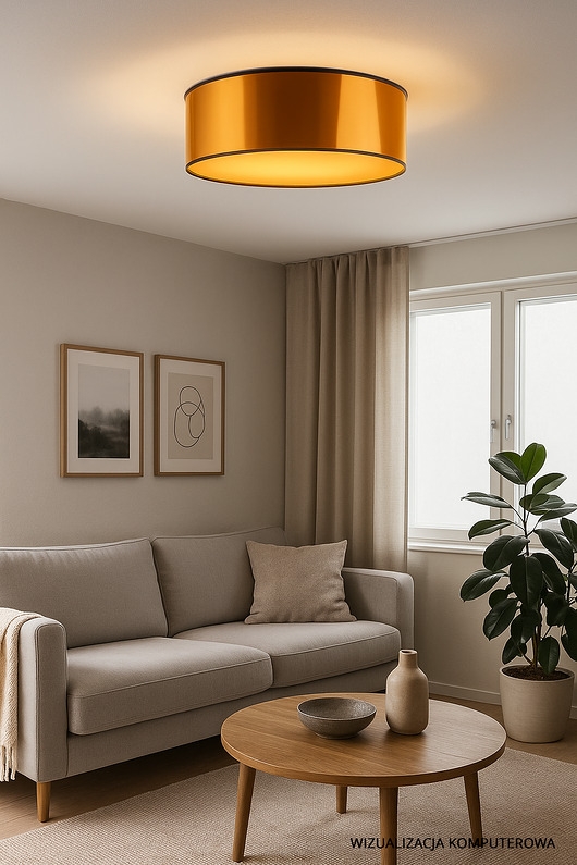 Image of Pakamera Designerski plafon sufitowy do salonu DUBAJ MIRROR o średnicy 50 cm