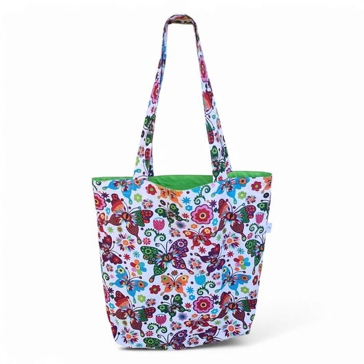 Image of Pakamera Torba na zakupy shopperka eko siatka torba na ramię shopper motylki folk