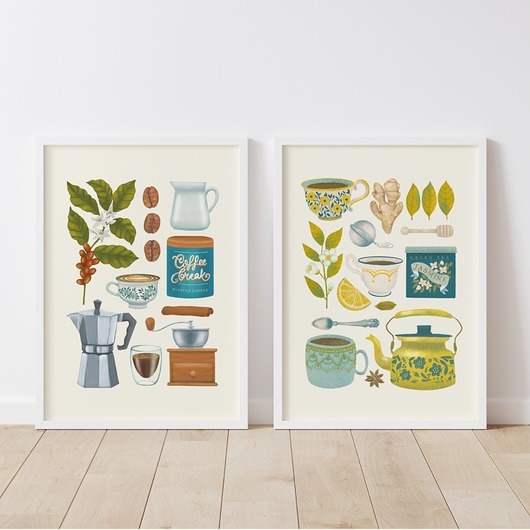 Image of Zestaw plakatów Herbata i Kawa 30x40 cm