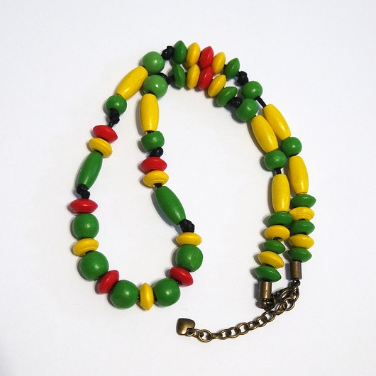 Image of Pakamera Koraliki Rasta - krótkie, drewniane