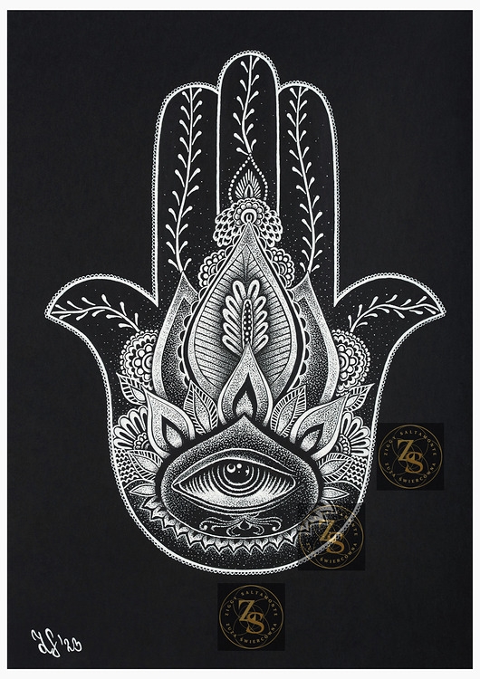 Image of Pakamera Wydruk artystyczny Hamsa A3