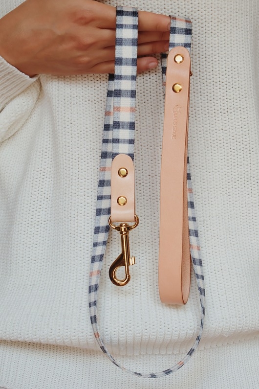Image of Pakamera Smycz miejska Navy Blue / Nude Leather