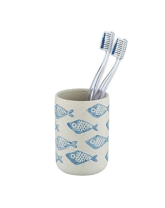 Image of Pakamera Kubek Pojemnik na Szczoteczki Ceramiczny Fish
