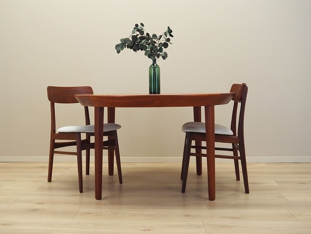 Image of Pakamera Stół okrągły tekowy, duński design, lata 60, Gudme M