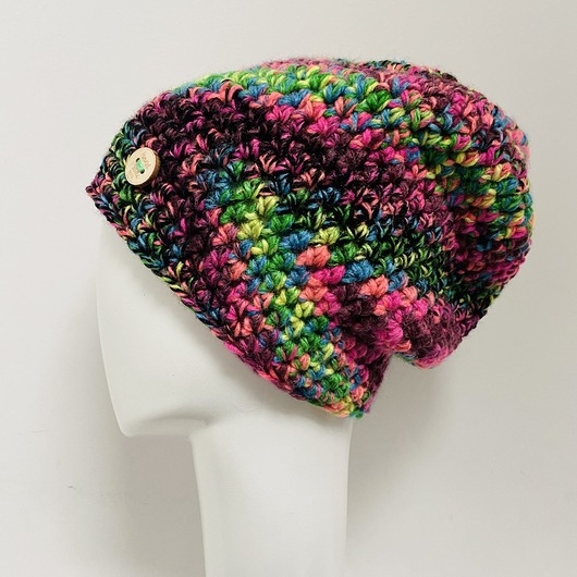 Image of Czapka beanie smerf z wełną szydełkowa NEONOWA