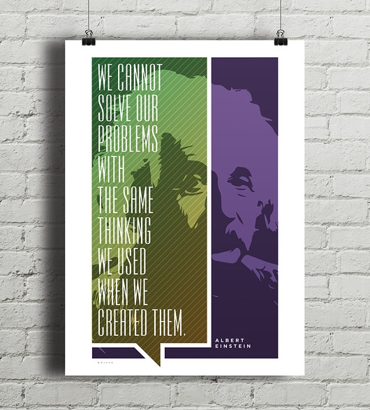 Image of Albert Einstein - plakat z cytatem