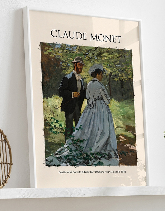Image of Plakat Reprodukcja Claude Monet - Bazille and Camille