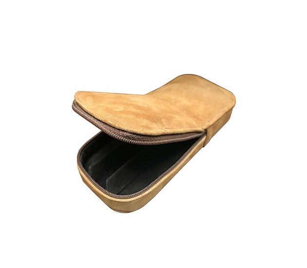 Image of Pakamera Etui na 3 pióra długopisy brązowe skóra