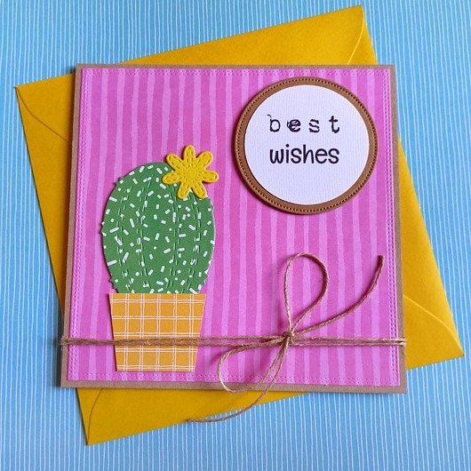 Image of Pakamera KAKTUS(i)OWA kartka handmade : BEST wishes