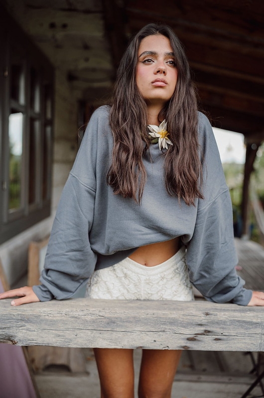 Image of Pakamera Bluza z bawełny organicznej, GRAPHITE GRAY