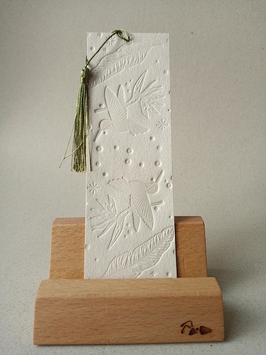 Image of Pakamera Zakładka pies koliberki letterpress tłoczenie z chwostem