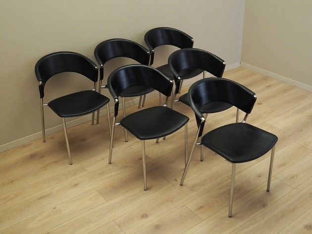 Image of Pakamera Komplet sześciu krzeseł, włoski design, lata 80, produkcja: Calligaris